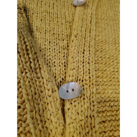 Crazy Horse Womens Size XL Cardigan Button Up Yellow Long Sleeve Knit Spring - Picture 7 of 7